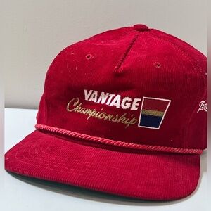 Vantage Championship Vintage Red Cordoroy Rope Hat TEXACE Made in USA Tanglewood
